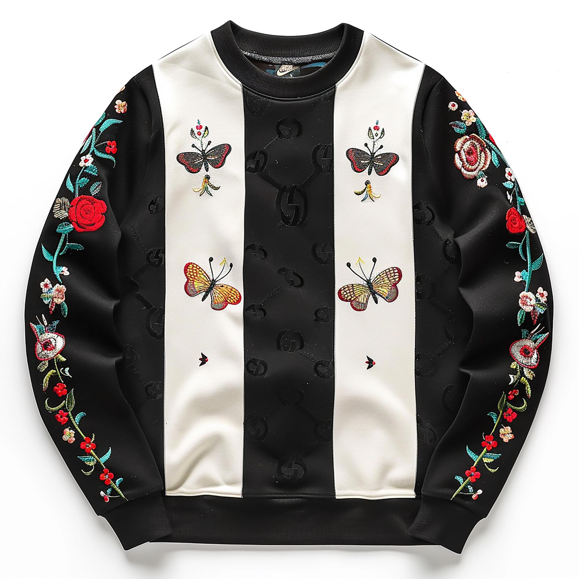large embroidered jacket detail with layered threads